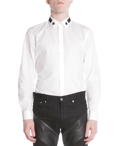 givenchy star stripe-collar shirt|Givenchy Star & Stripe Collar Button.